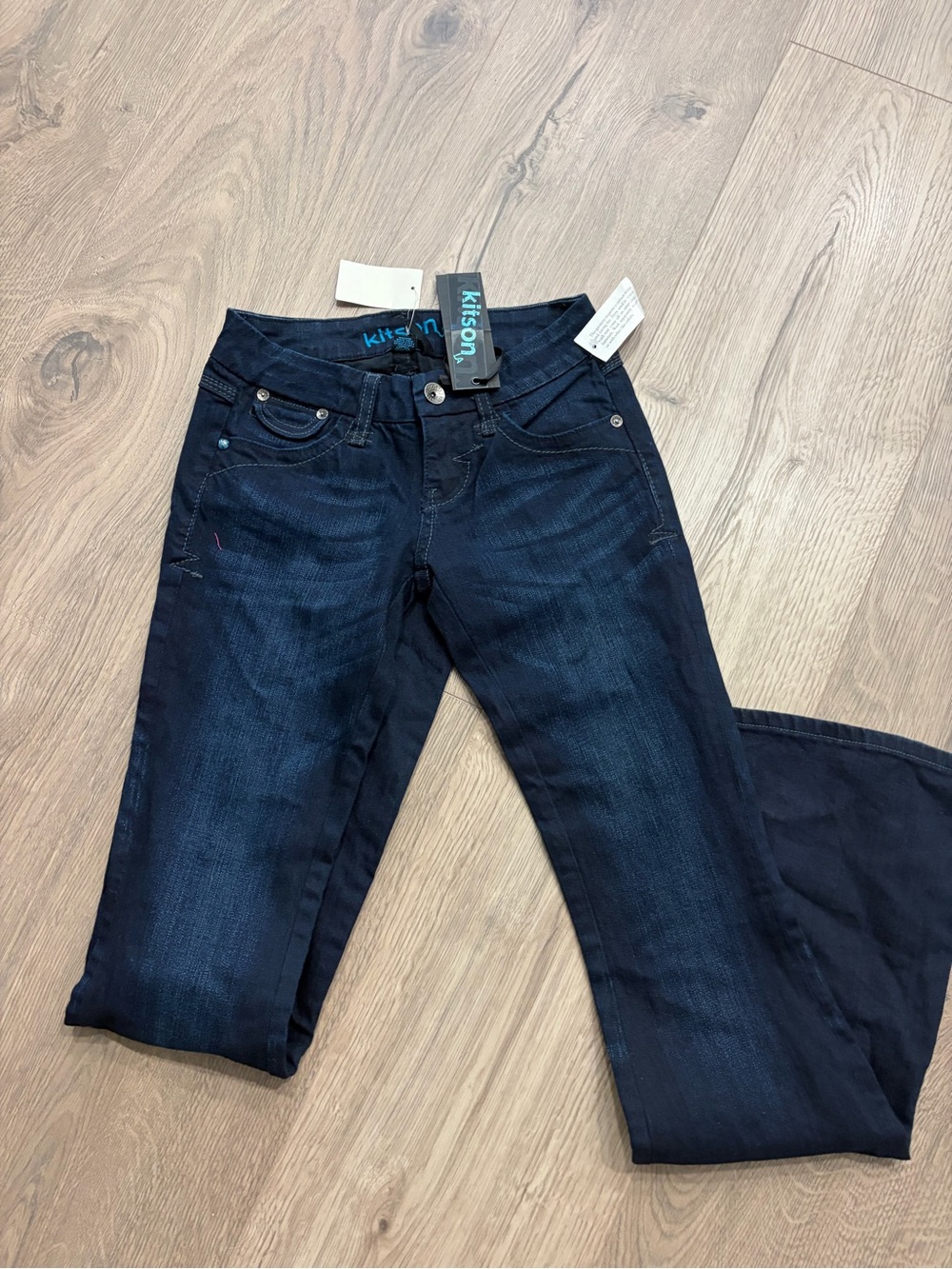 NWT Kitson LA Women's Dark Blue Stretch flare Denim Jeans size 24 new!